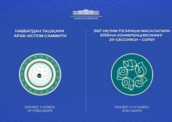 Ózbekstan Prezidenti Saudiya Arabstanı hám Ázerbayjanǵa baradı